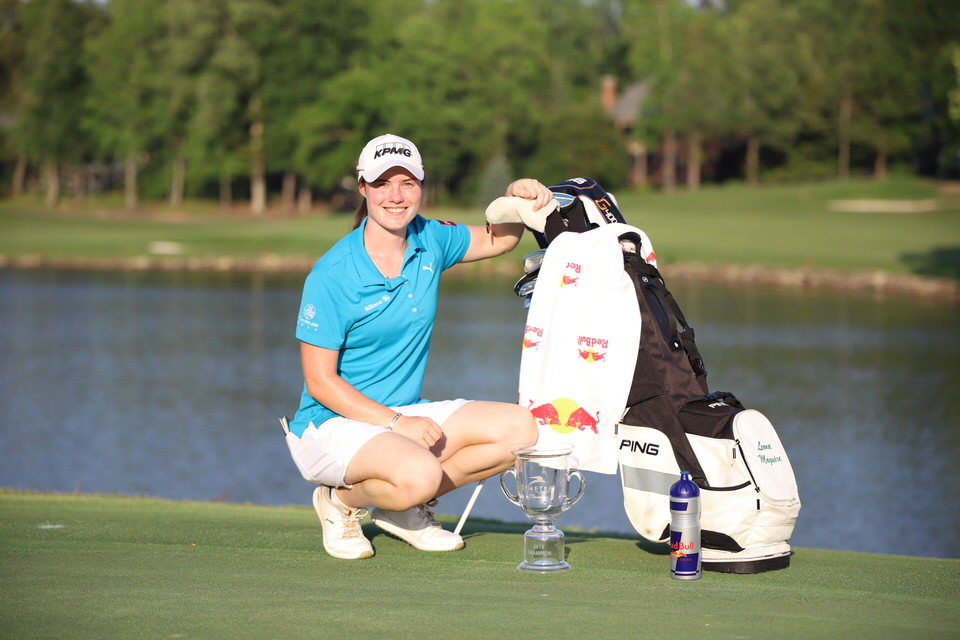 Leona Maguire with trophy and bag.JPG