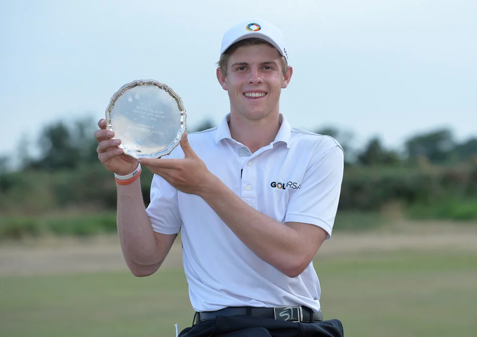Martin Vorster with the Junior Open trophy at St Andrews last year