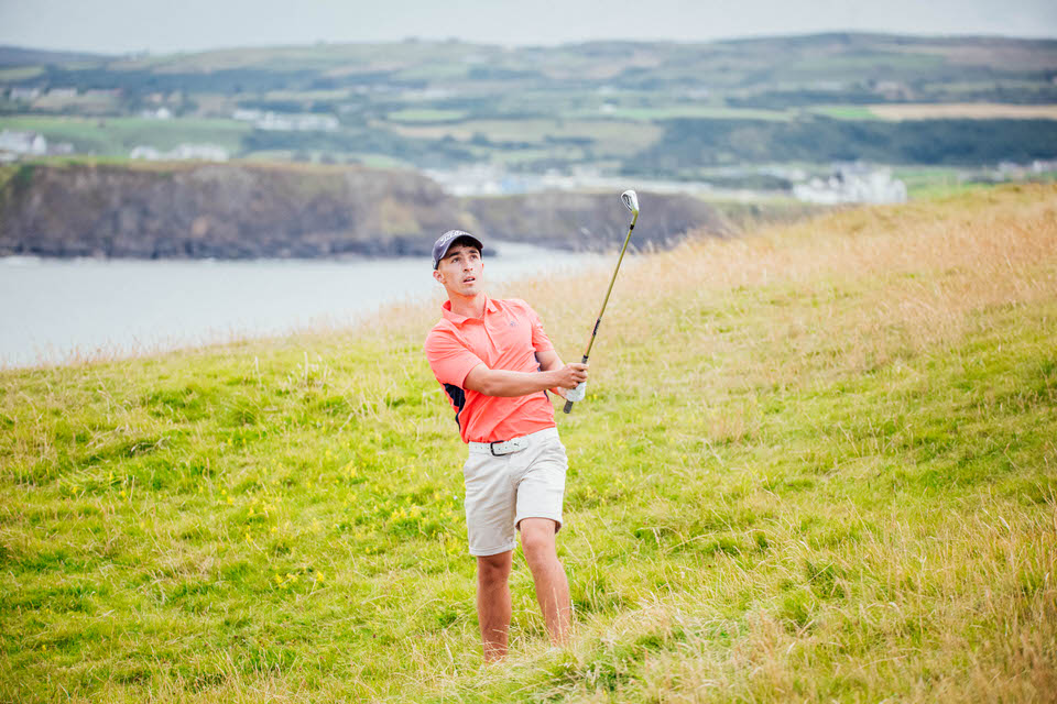  Sean Desmond hits to the 7th green as he beat Keith Egan the Final of The South of Ireland Championships played in Lahinch Golf Club, Clare this Sunday evening.
Pic. Brian Arthur 