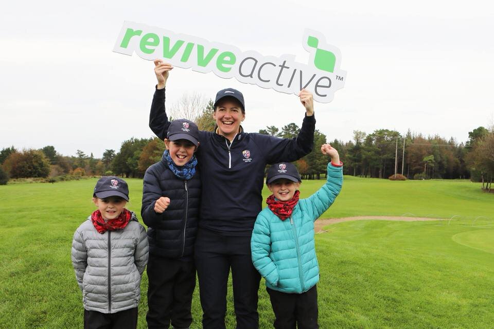  Aine Jolly with her children as DunLaoghaire win the Revive Active Ladies National Interclub Fourball Finals at Athenry Golf Club.image by Jenny Matthews (www.cashmanphotography.ie) 