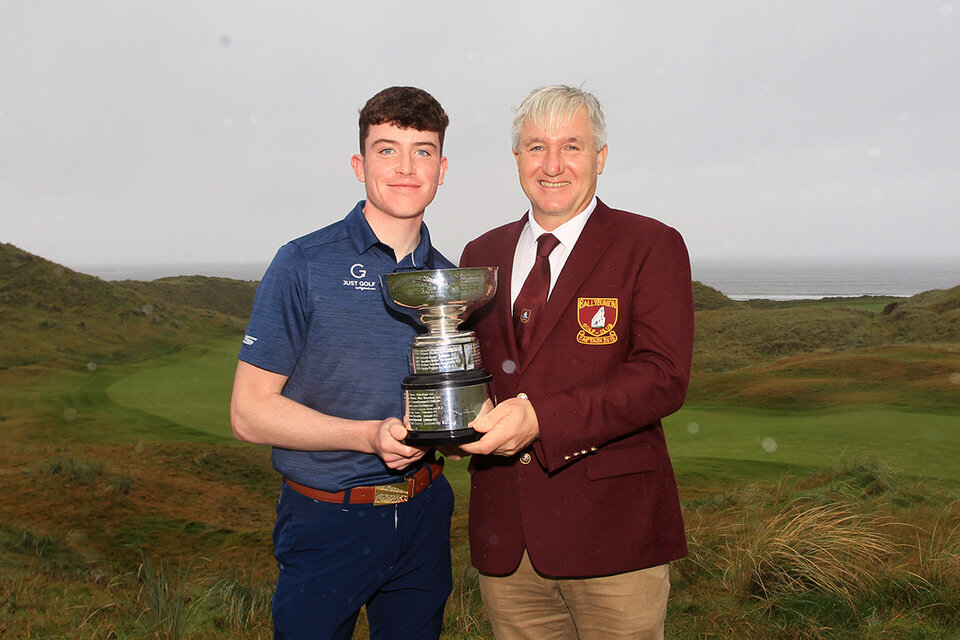  Munster Boys 2019 winner Dylan Keating pictured with Ballybunio Captain Patrick O'Sullivan.Picture: Niall O'Shea 