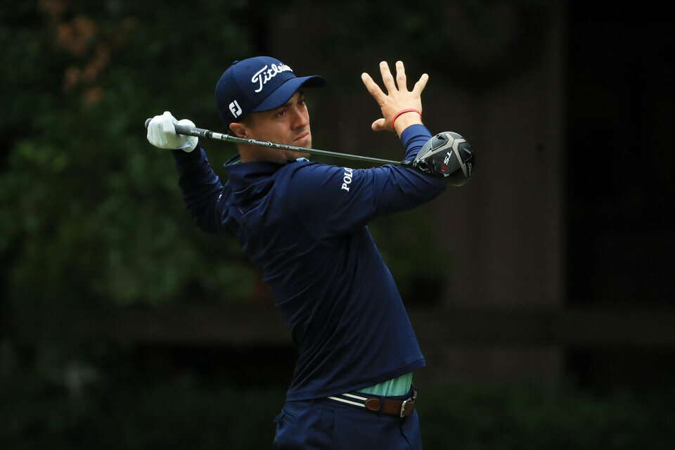  HILTON HEAD ISLAND, SOUTH CAROLINA - JUNE 16: Justin Thomas of the United States plays a shot during a practice round prior to the RBC Heritage on June 16, 2020 at Harbour Town Golf Links in Hilton Head Island, South Carolina. (Photo by Streeter Lec