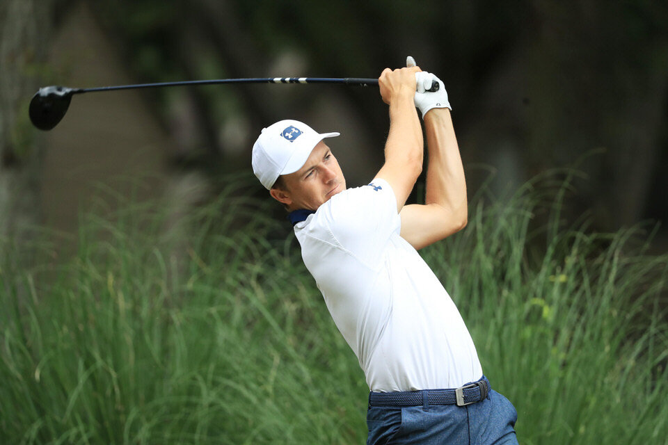 HILTON HEAD ISLAND, SOUTH CAROLINA - JUNE 17: Jordan Spieth of the United States plays a shot during a practice round prior to the RBC Heritage on June 17, 2020 at Harbour Town Golf Links in Hilton Head Island, South Carolina. (Photo by Streeter Lec