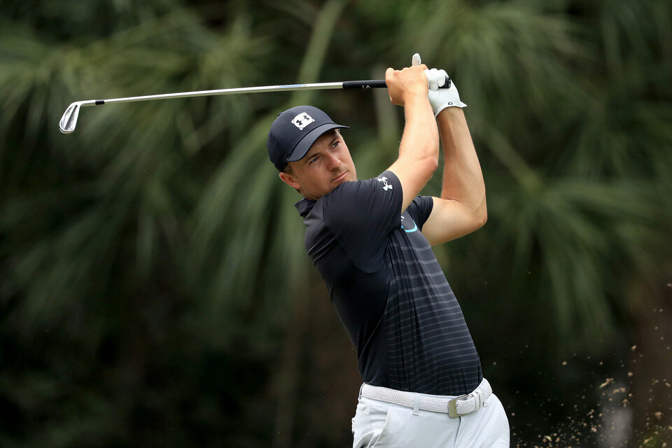  HILTON HEAD ISLAND, SOUTH CAROLINA - JUNE 18: Jordan Spieth of the United States plays his shot from the ninth tee during the first round of the RBC Heritage on June 18, 2020 at Harbour Town Golf Links in Hilton Head Island, South Carolina. (Photo b