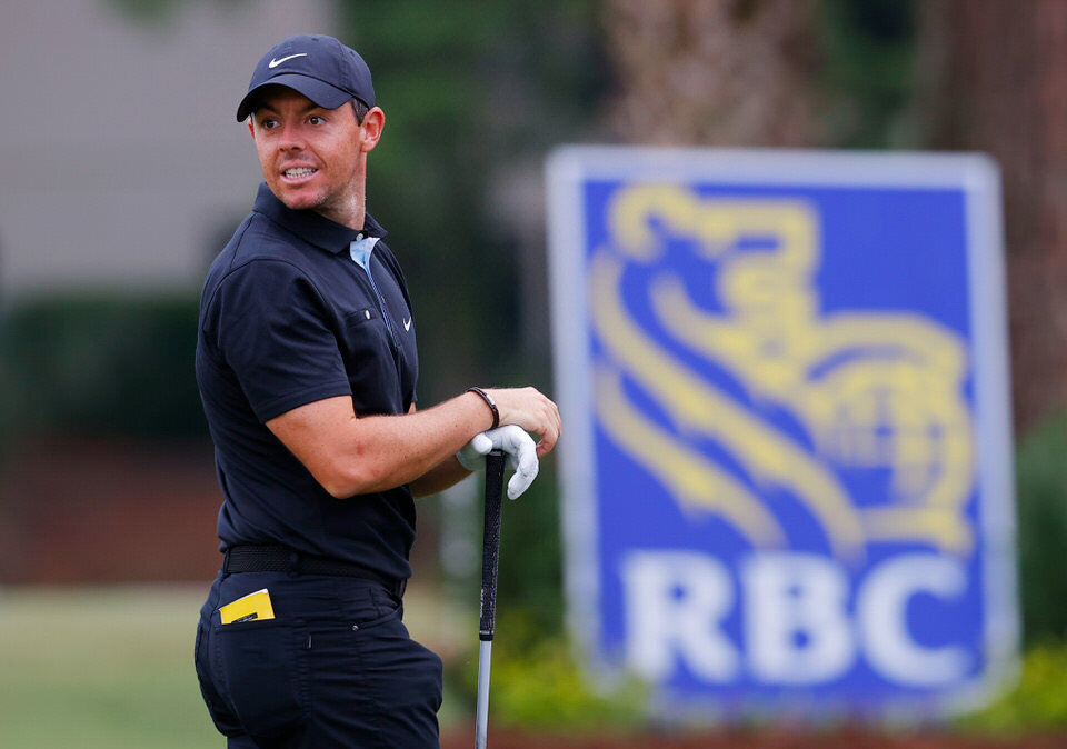  HILTON HEAD ISLAND, SOUTH CAROLINA - JUNE 18: Rory McIlroy of Northern Ireland looks on during the first round of the RBC Heritage on June 18, 2020 at Harbour Town Golf Links in Hilton Head Island, South Carolina. (Photo by Kevin C. Cox/Getty Images