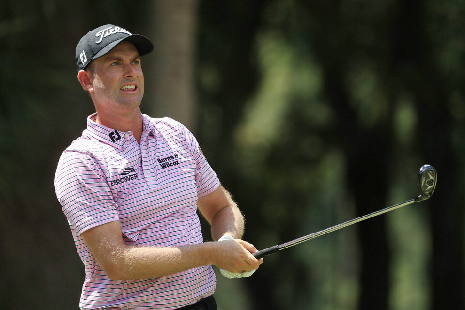  HILTON HEAD ISLAND, SOUTH CAROLINA - JUNE 19: Webb Simpson of the United States plays his shot from the ninth tee during the second round of the RBC Heritage on June 19, 2020 at Harbour Town Golf Links in Hilton Head Island, South Carolina. (Photo b