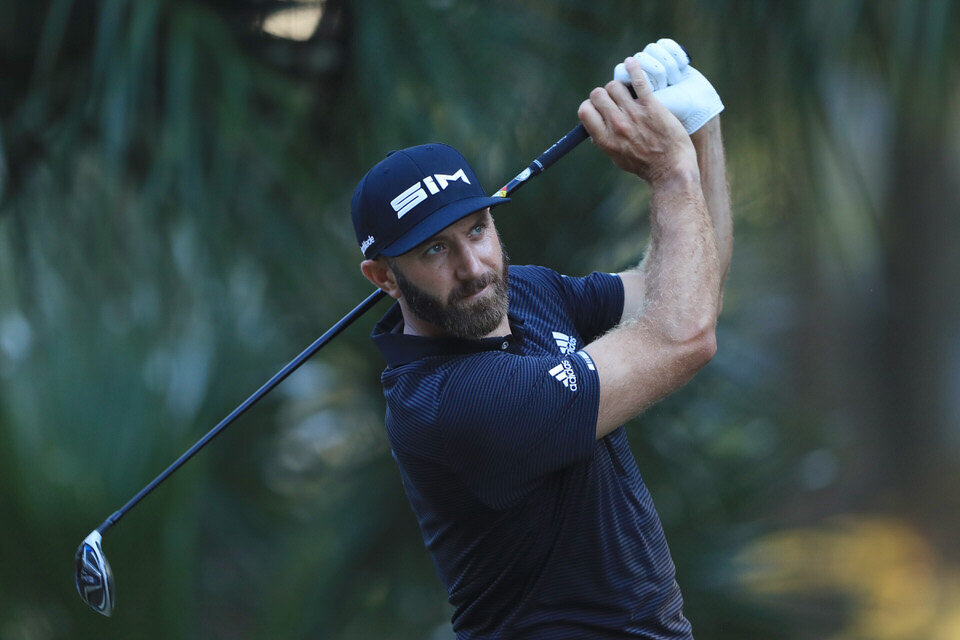  HILTON HEAD ISLAND, SOUTH CAROLINA - JUNE 19: Dustin Johnson of the United States plays his shot from the 11th tee during the second round of the RBC Heritage on June 19, 2020 at Harbour Town Golf Links in Hilton Head Island, South Carolina. (Photo 