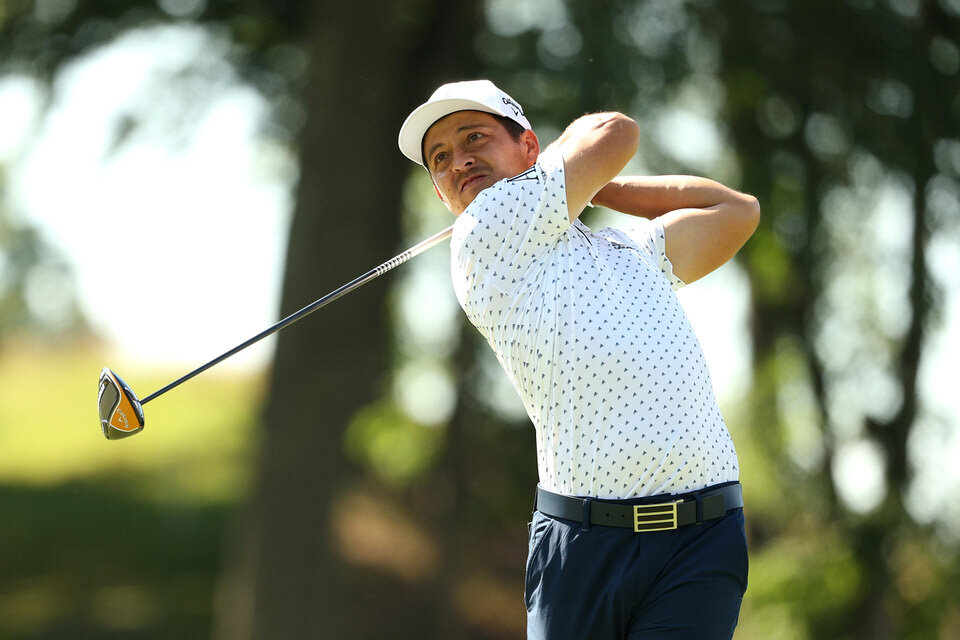  CROMWELL, CONNECTICUT - JUNE 26: Xander Schauffele of the United States plays his shot from the 18th tee during the second round of the Travelers Championship at TPC River Highlands on June 26, 2020 in Cromwell, Connecticut. (Photo by Maddie Meyer/G