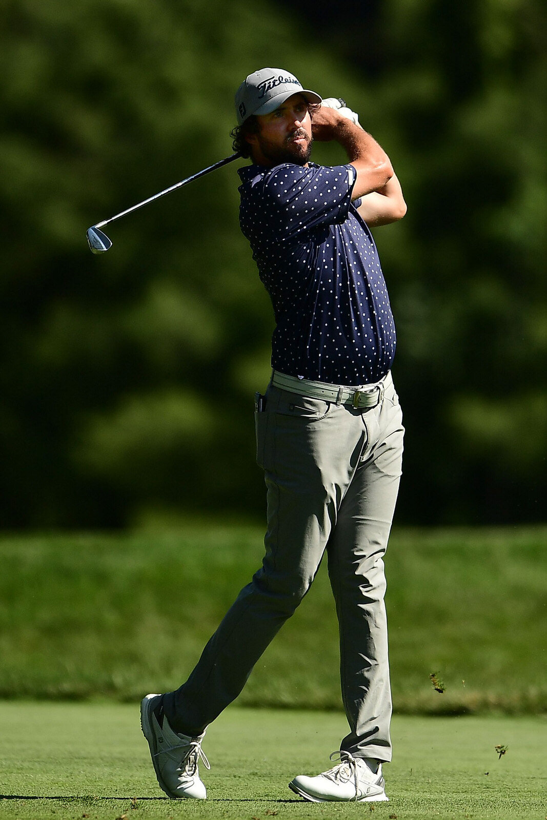  DETROIT, MICHIGAN - JULY 03: Mark Hubbard of the United Statesplays his shot from the 11th tee during the second round of the Rocket Mortgage Classic on July 03, 2020 at the Detroit Golf Club in Detroit, Michigan. (Photo by Stacy Revere/Getty Images