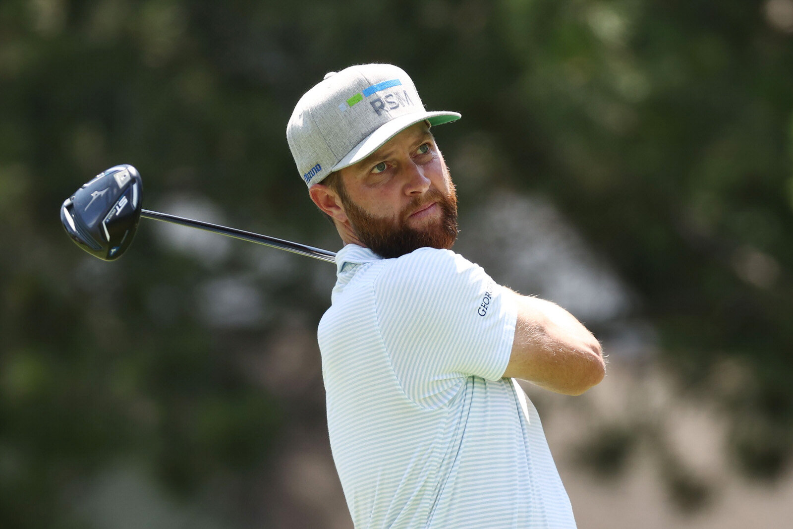  DETROIT, MICHIGAN - JULY 04: Chris Kirk of the United States plays his shot from the fourth tee during the third round of the Rocket Mortgage Classic on July 04, 2020 at the Detroit Golf Club in Detroit, Michigan. (Photo by Gregory Shamus/Getty Imag