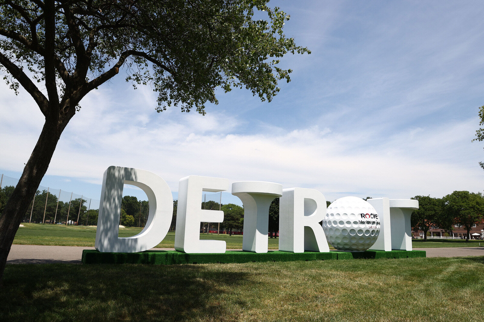  DETROIT, MICHIGAN - JULY 04: Signage is displayed during the third round of the Rocket Mortgage Classic on July 04, 2020 at the Detroit Golf Club in Detroit, Michigan. (Photo by Gregory Shamus/Getty Images) 