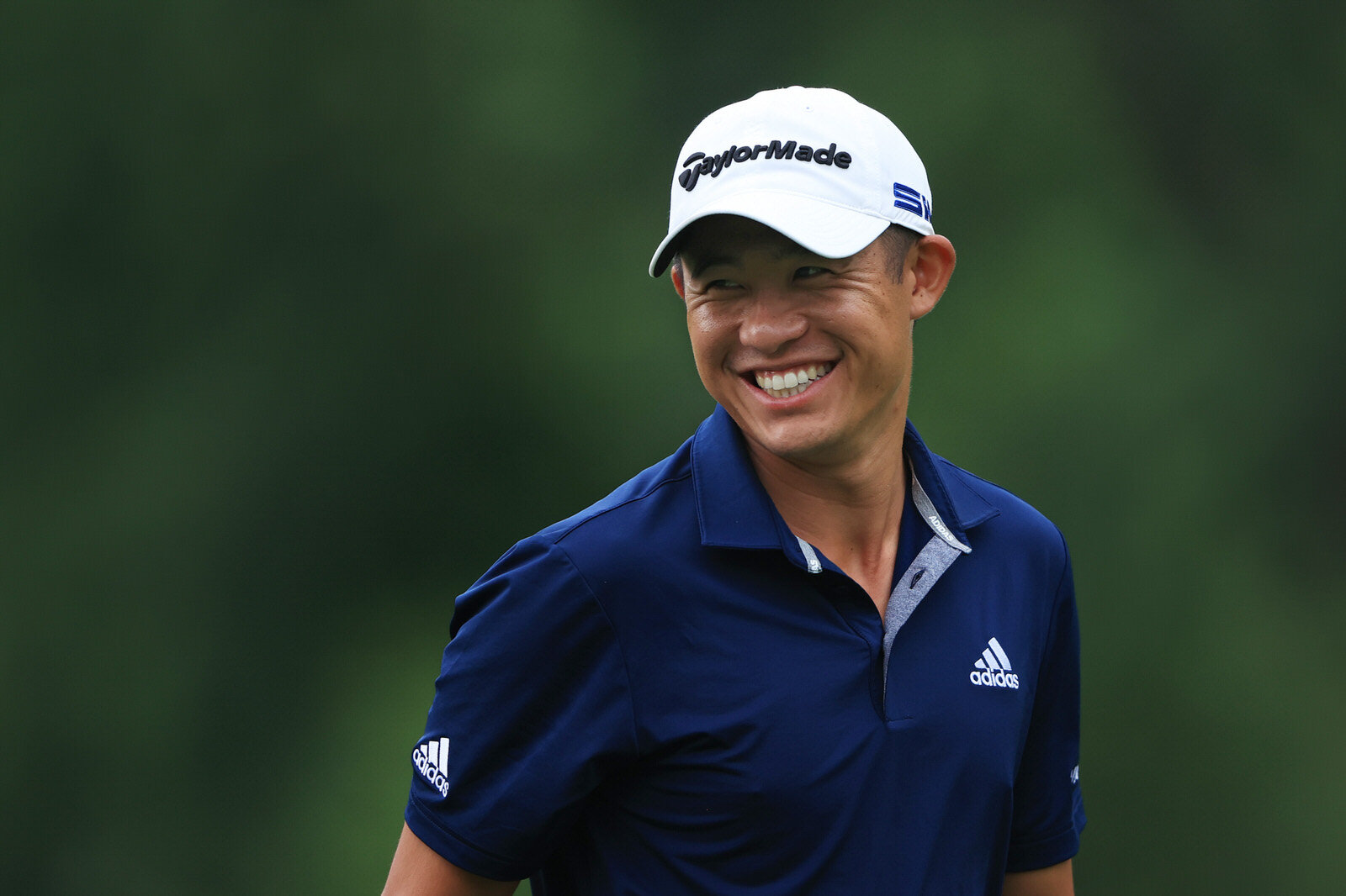  DUBLIN, OHIO - JULY 12: Collin Morikawa of the United States reacts after nearly making a hole in one on the fourth hole during the final round of the Workday Charity Open on July 12, 2020 at Muirfield Village Golf Club in Dublin, Ohio. (Photo by Sa