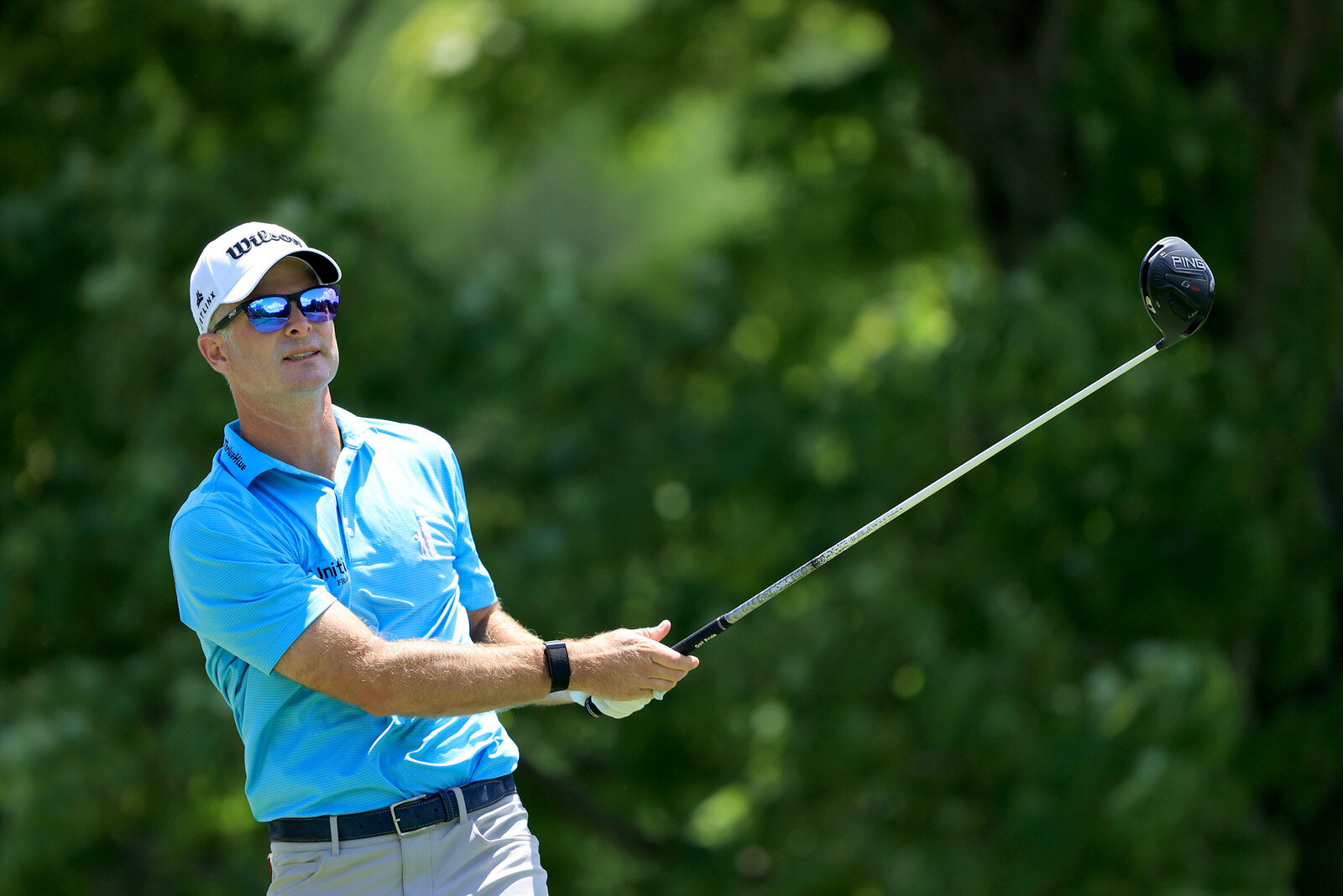  DUBLIN, OHIO - JULY 11: Kevin Streelman of the United States plays his shot from the fifth tee during the third round of the Workday Charity Open on July 11, 2020 at Muirfield Village Golf Club in Dublin, Ohio. (Photo by Sam Greenwood/Getty Images) 