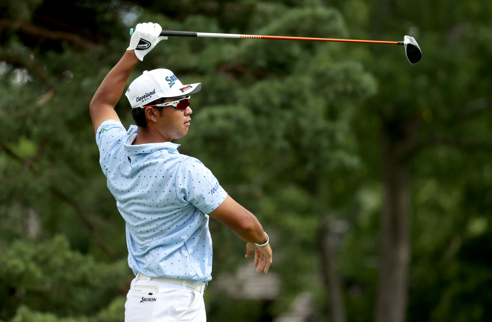  DUBLIN, OHIO - JULY 11: Hideki Matsuyama of Japan plays his shot from the 15th tee during the third round of the Workday Charity Open on July 11, 2020 at Muirfield Village Golf Club in Dublin, Ohio. (Photo by Gregory Shamus/Getty Images) 
