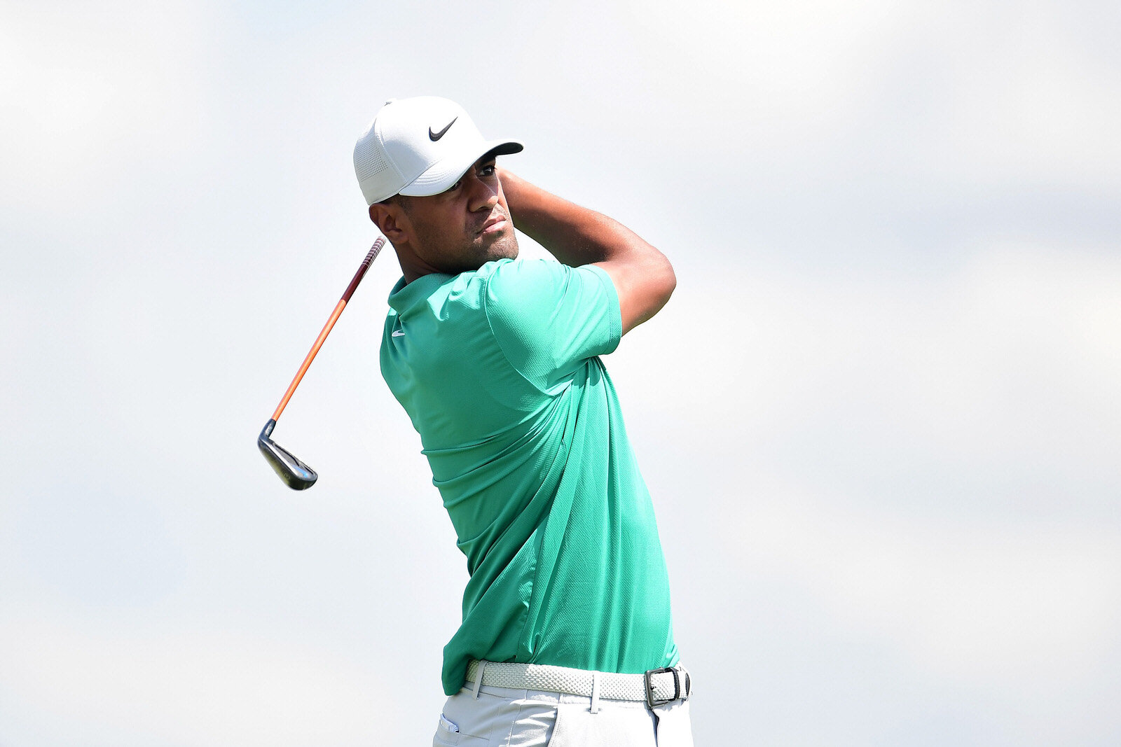 BLAINE, MINNESOTA - JULY 24: Tony Finau of the United States plays his shot from the seventh tee during the second round of the 3M Open on July 24, 2020 at TPC Twin Cities in Blaine, Minnesota. (Photo by Stacy Revere/Getty Images) 