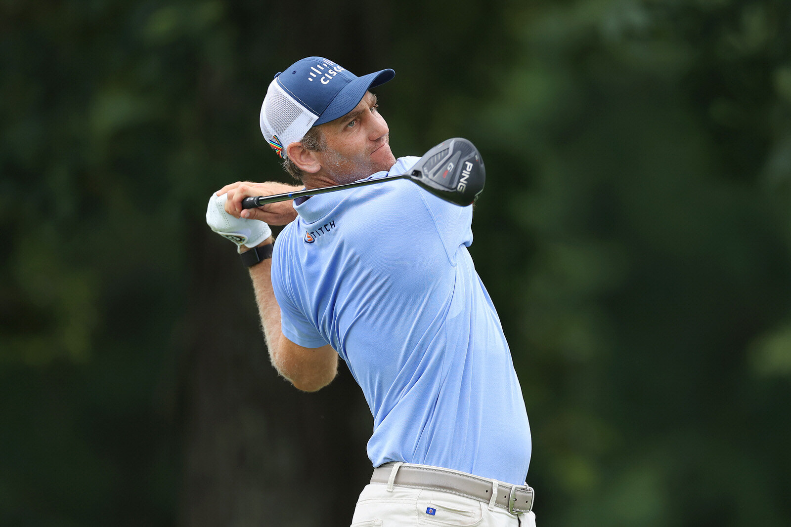  MEMPHIS, TENNESSEE - JULY 31: Brendon Todd of the United States plays his shot from the 13th tee during the second round of the World Golf Championship-FedEx St Jude Invitational at TPC Southwind on July 31, 2020 in Memphis, Tennessee. (Photo by And