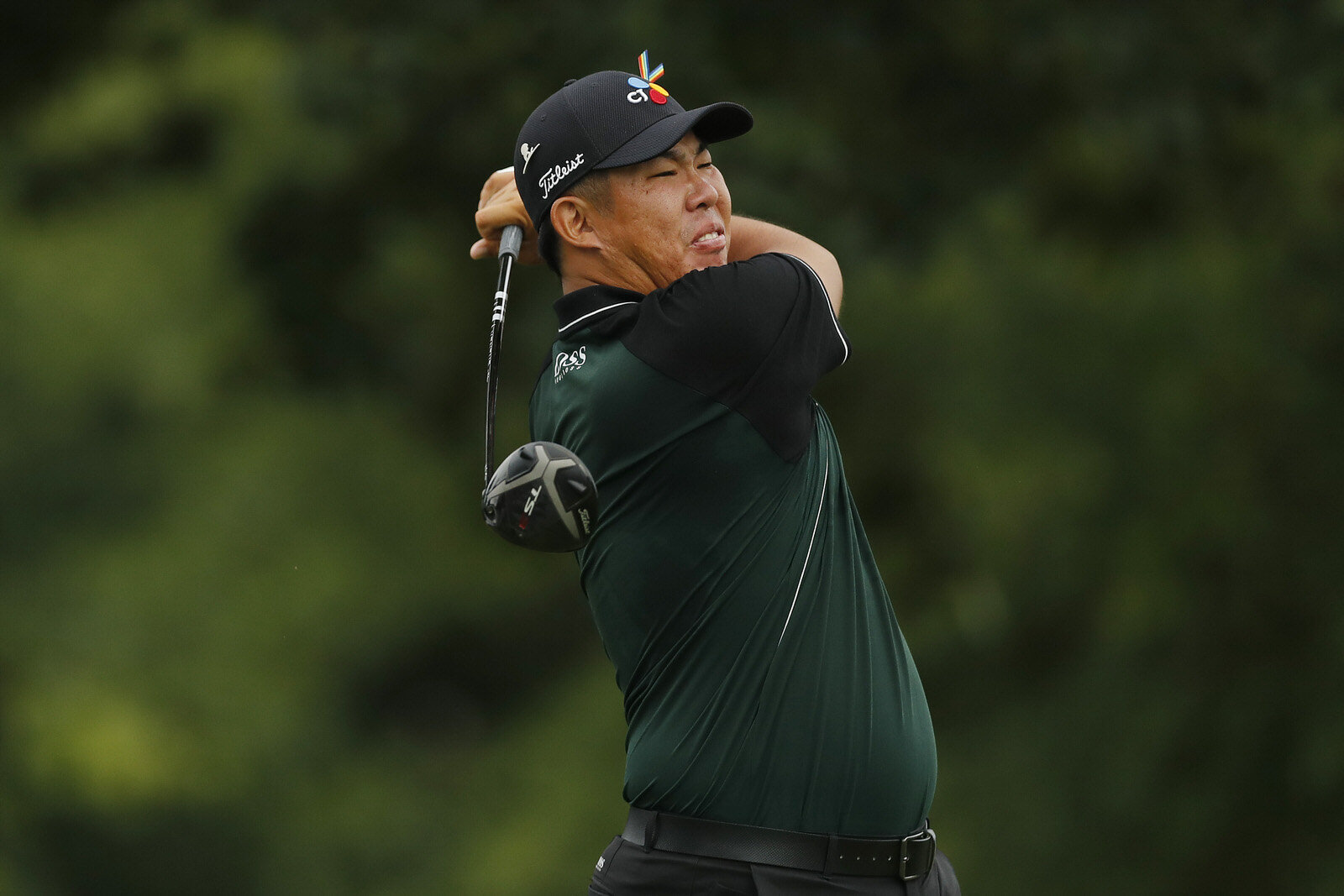  MEMPHIS, TENNESSEE - JULY 31: Byeong Hun An of Korea plays his shot from the 13th tee during the second round of the World Golf Championship-FedEx St Jude Invitational at TPC Southwind on July 31, 2020 in Memphis, Tennessee. (Photo by Michael Reaves