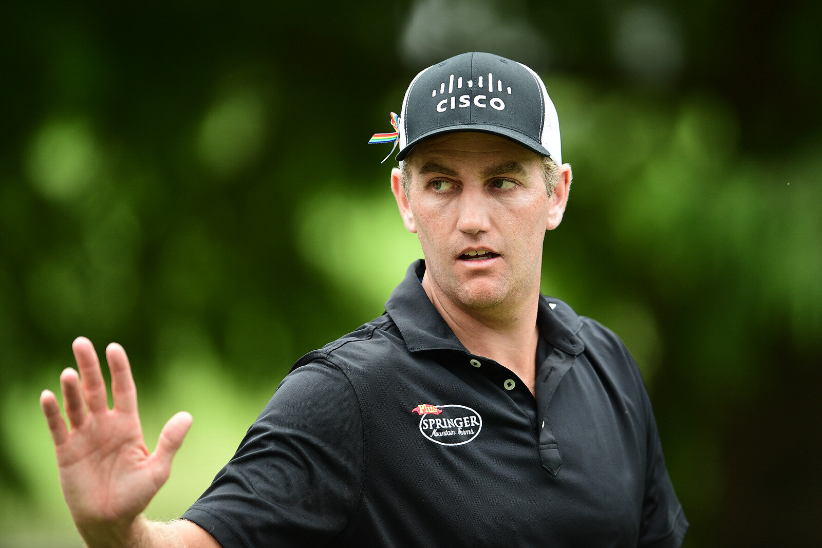  MEMPHIS, TENNESSEE - AUGUST 01: Brendon Todd of the United States reacts on the 12th hole during the third round of the World Golf Championship-FedEx St Jude Invitational at TPC Southwind on August 01, 2020 in Memphis, Tennessee. (Photo by Stacy Rev