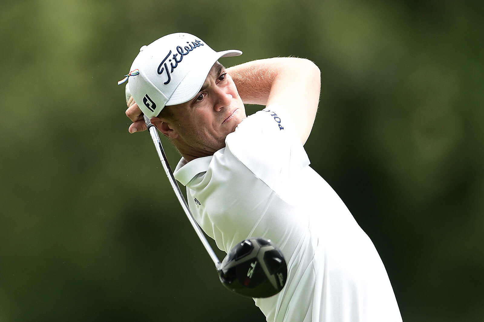  MEMPHIS, TENNESSEE - AUGUST 02:  Justin Thomas of the United States plays his shot from the second tee of the United States plays his shot from the second tee during the final round of the World Golf Championship-FedEx St Jude Invitational at TPC So