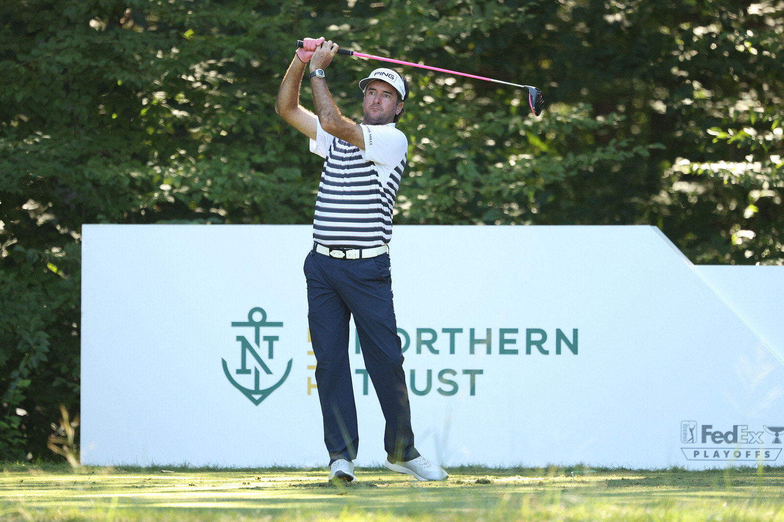  NORTON, MASSACHUSETTS - AUGUST 20:  Bubba Watson of the United States plays his shot from the fifth tee during the first round of The Northern Trust at TPC Boston on August 20, 2020 in Norton, Massachusetts. (Photo by Maddie Meyer/Getty Images) 