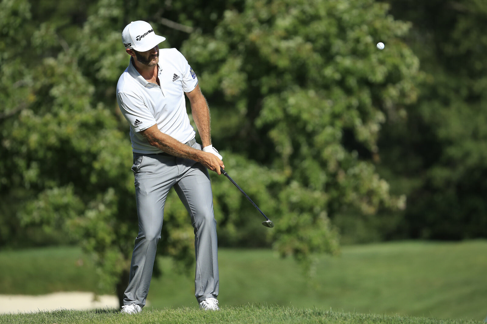  OLYMPIA FIELDS, ILLINOIS - AUGUST 27: Dustin Johnson of the United States plays a second shot on the sixth hole during the first round of the BMW Championship on the North Course at Olympia Fields Country Club on August 27, 2020 in Olympia Fields, I