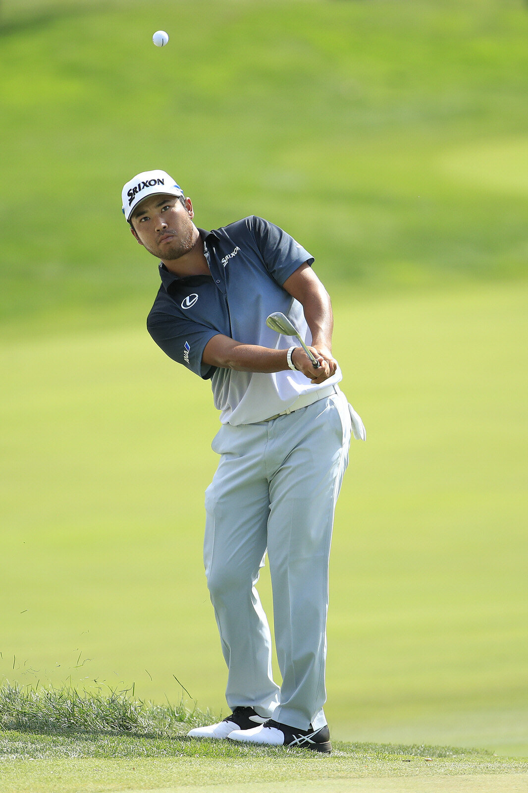  OLYMPIA FIELDS, ILLINOIS - AUGUST 29: Hideki Matsuyama of Japan plays a third shot on the tenth hole during the third round of the BMW Championship on the North Course at Olympia Fields Country Club on August 29, 2020 in Olympia Fields, Illinois. (P