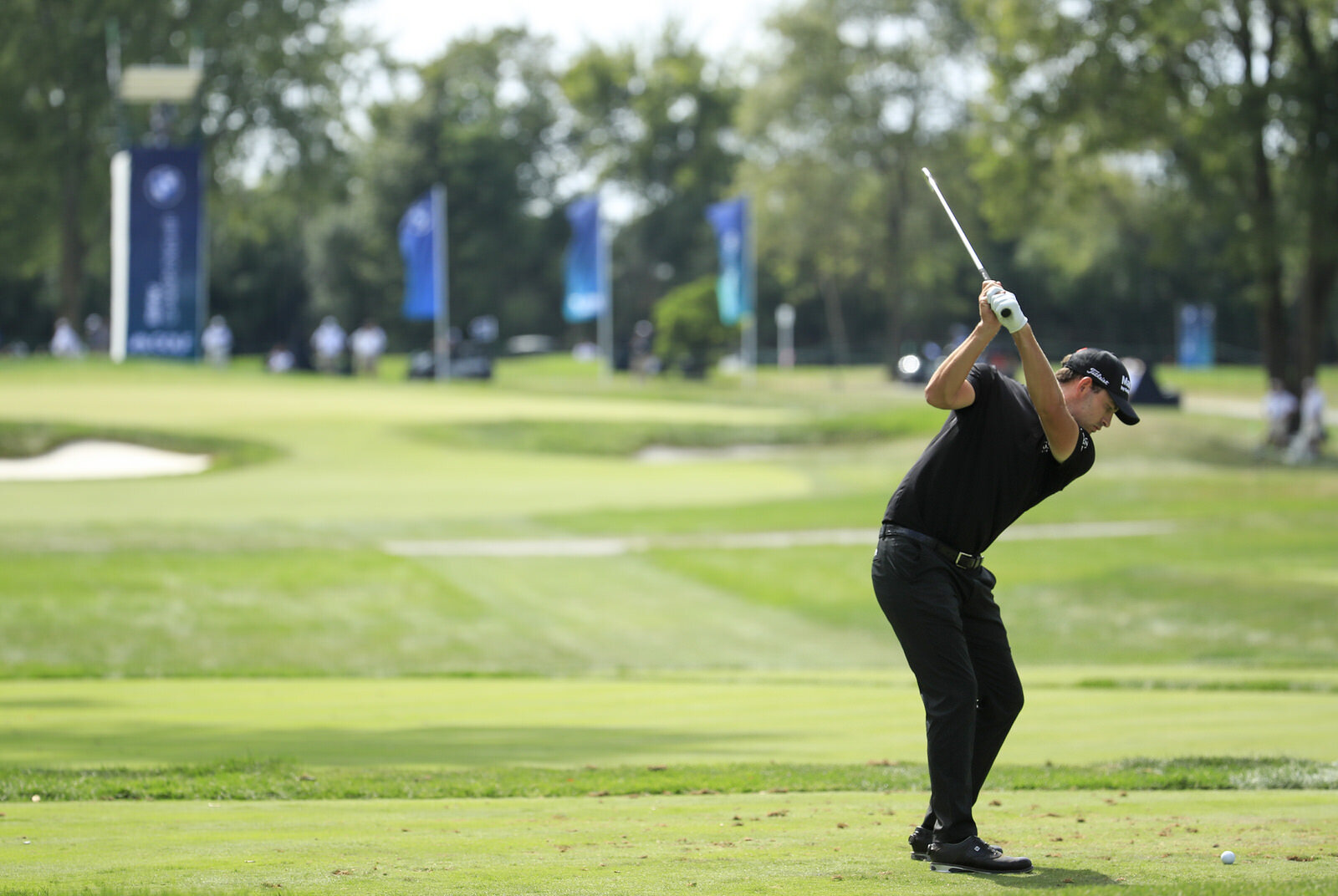  OLYMPIA FIELDS, ILLINOIS - AUGUST 29: Patrick Cantlay of the United States plays his shot from the eighth tee during the third round of the BMW Championship on the North Course at Olympia Fields Country Club on August 29, 2020 in Olympia Fields, Ill