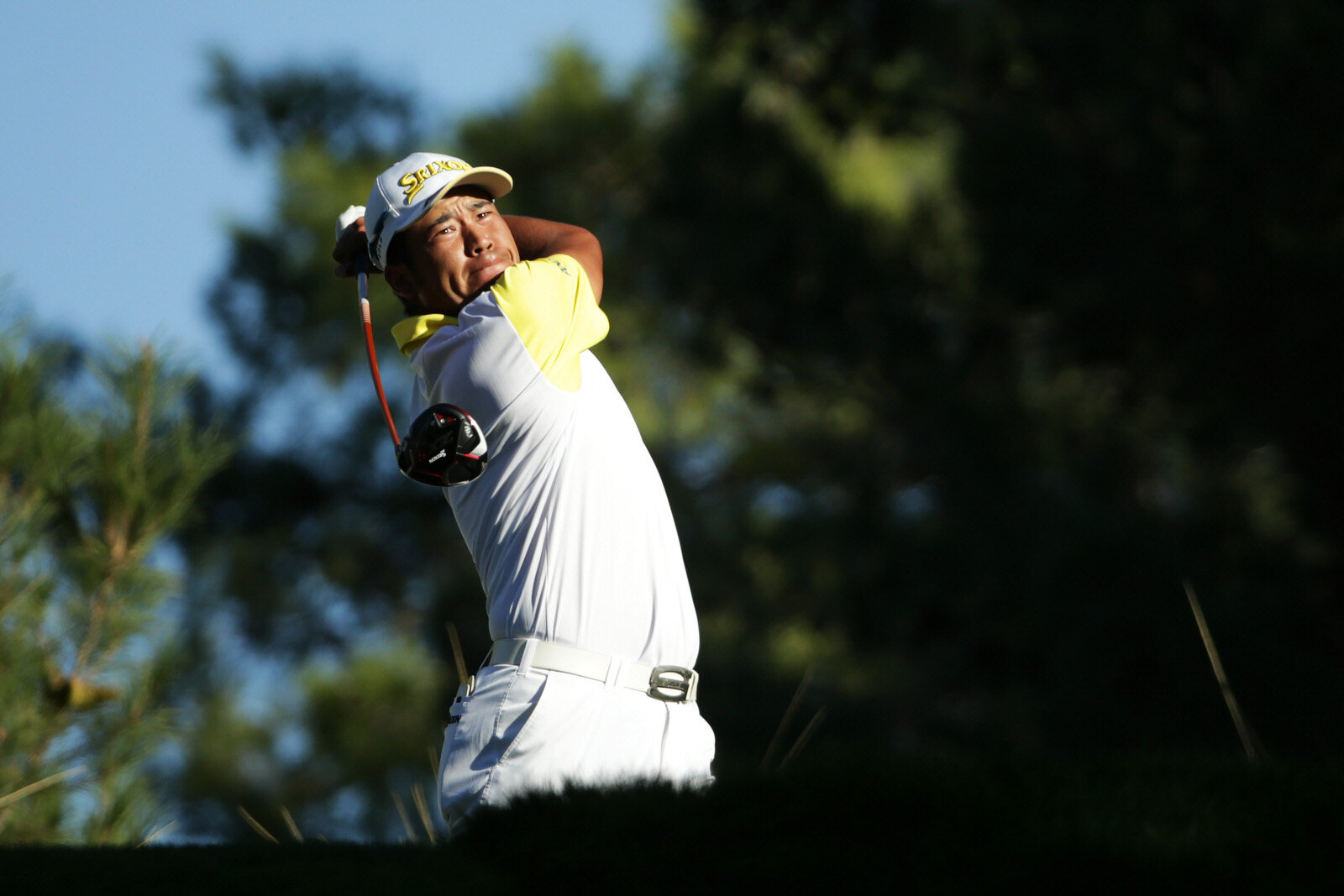  LAS VEGAS, NEVADA - OCTOBER 16:  Hideki Matsuyama of Japan plays his shot from the sixth tee during the second round of the CJ Cup @ Shadow Creek on October 16, 2020 in Las Vegas, Nevada. (Photo by Jeff Gross/Getty Images) 