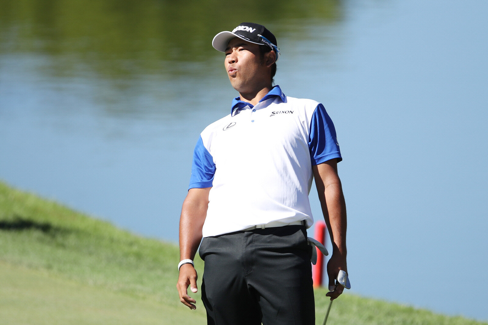  LAS VEGAS, NEVADA - OCTOBER 17: Hideki Matsuyama of Japan reacts to a shot on the fourth hole during the third round of The CJ Cup @ Shadow Creek on October 17, 2020 in Las Vegas, Nevada. (Photo by Christian Petersen/Getty Images) 