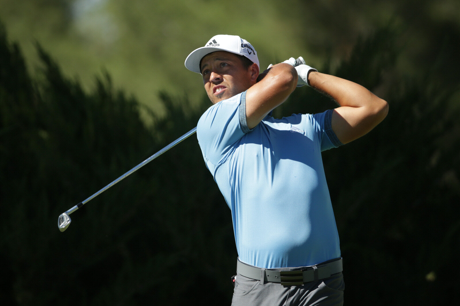  LAS VEGAS, NEVADA - OCTOBER 17: Xander Schauffele of the United States plays his shot from the fifth tee during the third round of The CJ Cup @ Shadow Creek on October 17, 2020 in Las Vegas, Nevada. (Photo by Jeff Gross/Getty Images) 