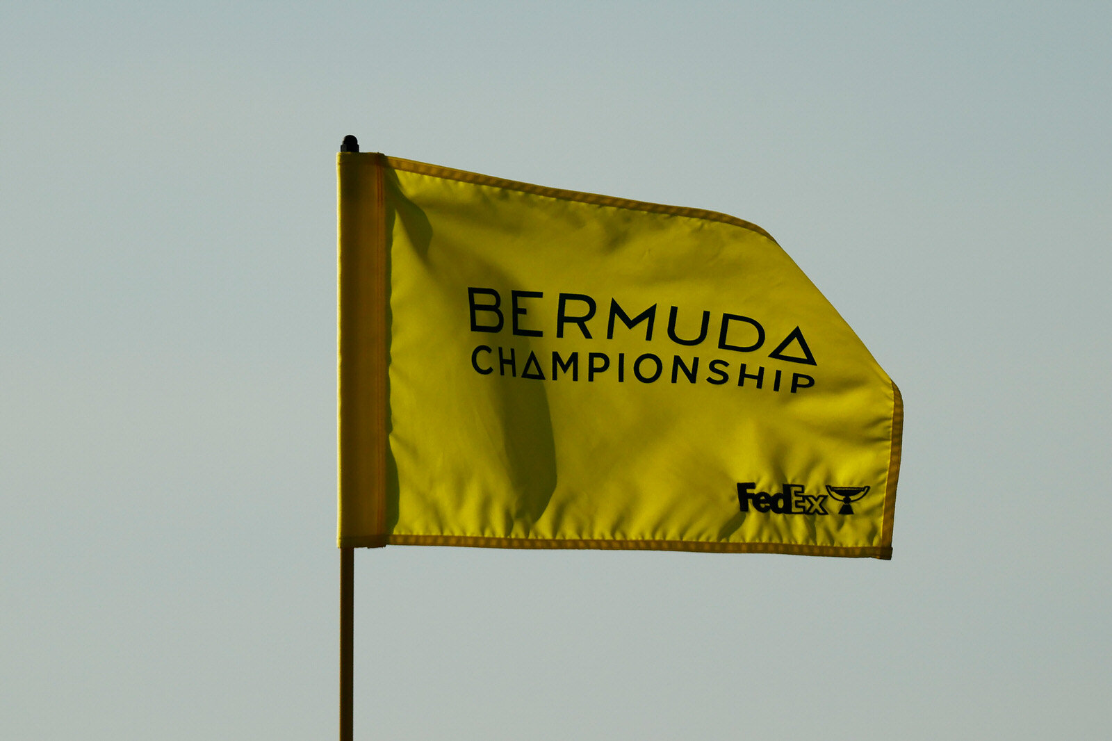  SOUTHAMPTON, BERMUDA - OCTOBER 29: A pin flag is displayed during the first round of the Bermuda Championship at Port Royal Golf Course on October 29, 2020 in Southampton, Bermuda. (Photo by Gregory Shamus/Getty Images) 