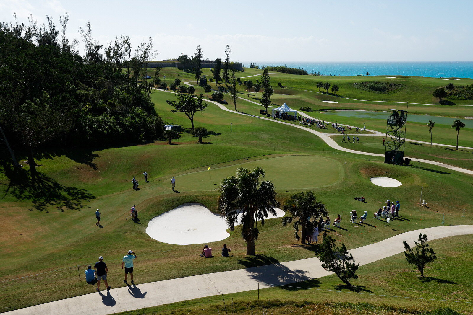  SOUTHAMPTON, BERMUDA - OCTOBER 30: A general view as fans look on from around the 13th green during the second round of the Bermuda Championship at Port Royal Golf Course on October 30, 2020 in Southampton, Bermuda. (Photo by Gregory Shamus/Getty Im