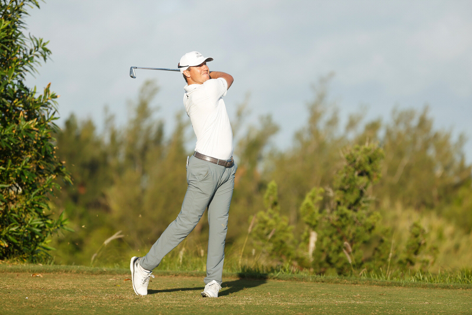  SOUTHAMPTON, BERMUDA - OCTOBER 30: Kramer Hickok plays his shot from the first tee during the second round of the Bermuda Championship at Port Royal Golf Course on October 30, 2020 in Southampton, Bermuda. (Photo by Gregory Shamus/Getty Images) 