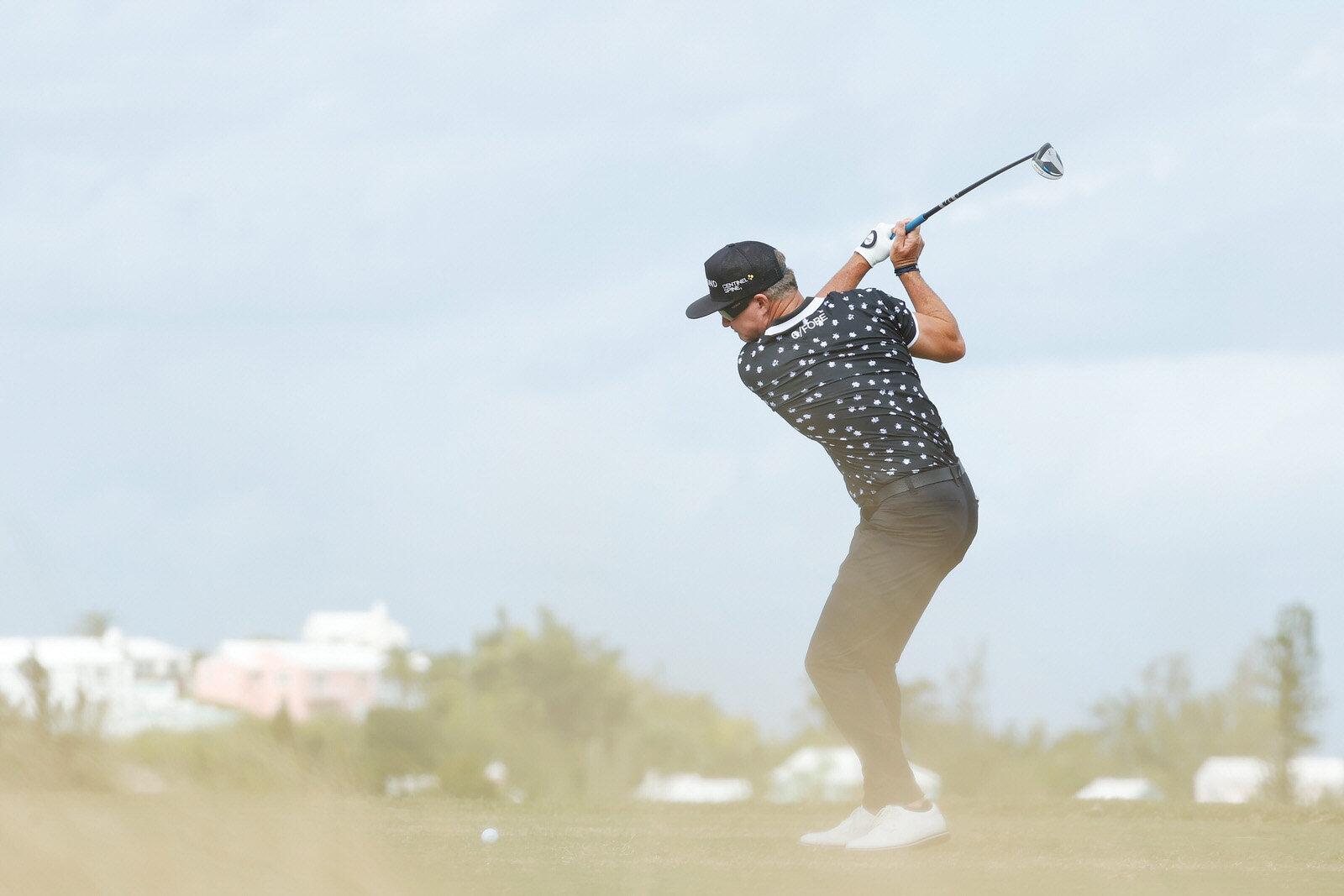  SOUTHAMPTON, BERMUDA - NOVEMBER 01: Brian Gay of the United States plays his shot from the tenth tee during the final round of the Bermuda Championship at Port Royal Golf Course on November 01, 2020 in Southampton, Bermuda. (Photo by Gregory Shamus/