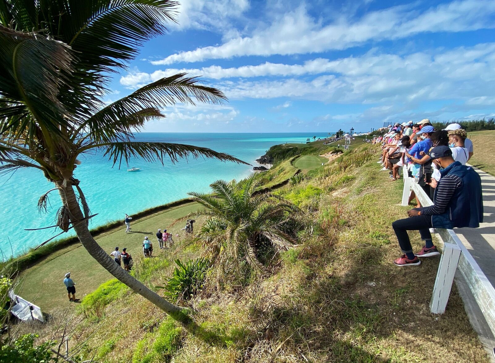  SOUTHAMPTON, BERMUDA - NOVEMBER 01: Wyndham Clark of the United States plays his shot from the 16th tee during the final round of the Bermuda Championship at Port Royal Golf Course on November 01, 2020 in Southampton, Bermuda. (Photo by Gregory Sham
