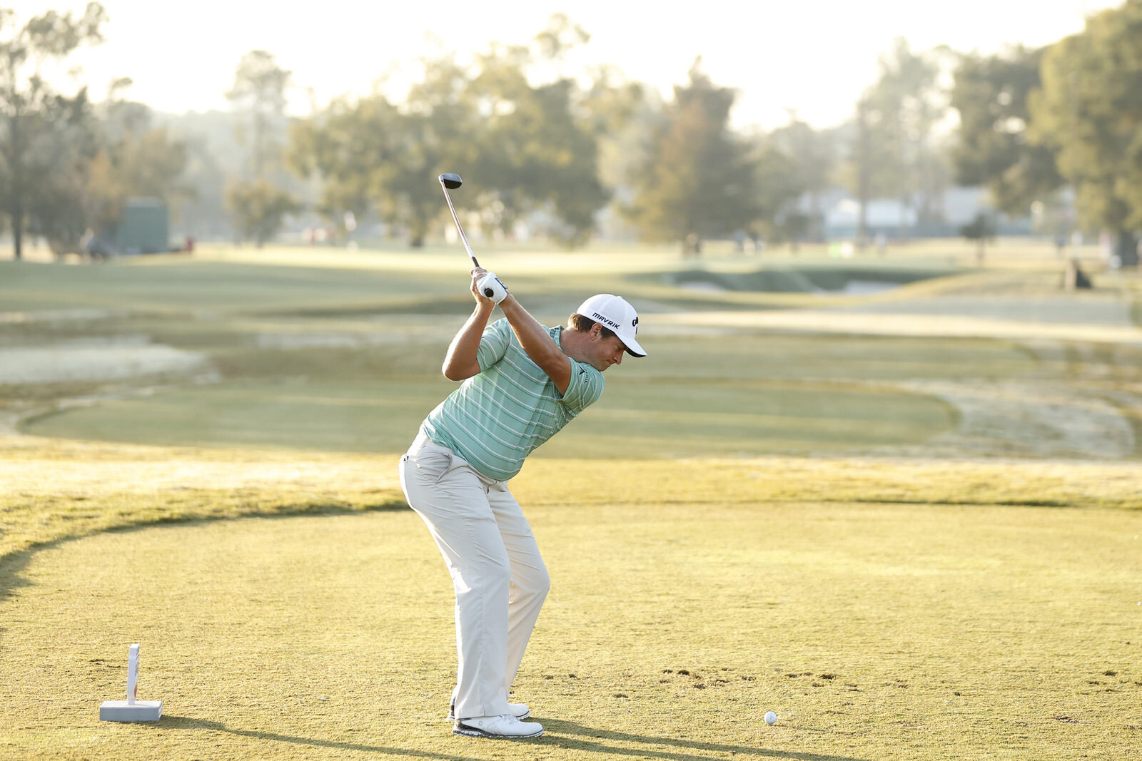  HOUSTON, TEXAS - NOVEMBER 06: Brian Stuard of the United States plays his shot from the 11th tee during the second round of the Houston Open at Memorial Park Golf Course on November 06, 2020 in Houston, Texas. (Photo by Maddie Meyer/Getty Images) 