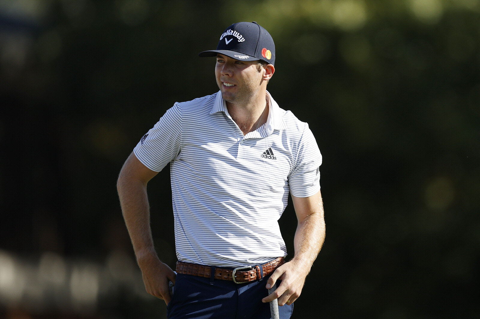  HOUSTON, TEXAS - NOVEMBER 07: Sam Burns of the United States reacts during the third round of the Houston Open at Memorial Park Golf Course on November 07, 2020 in Houston, Texas. (Photo by Carmen Mandato/Getty Images) 