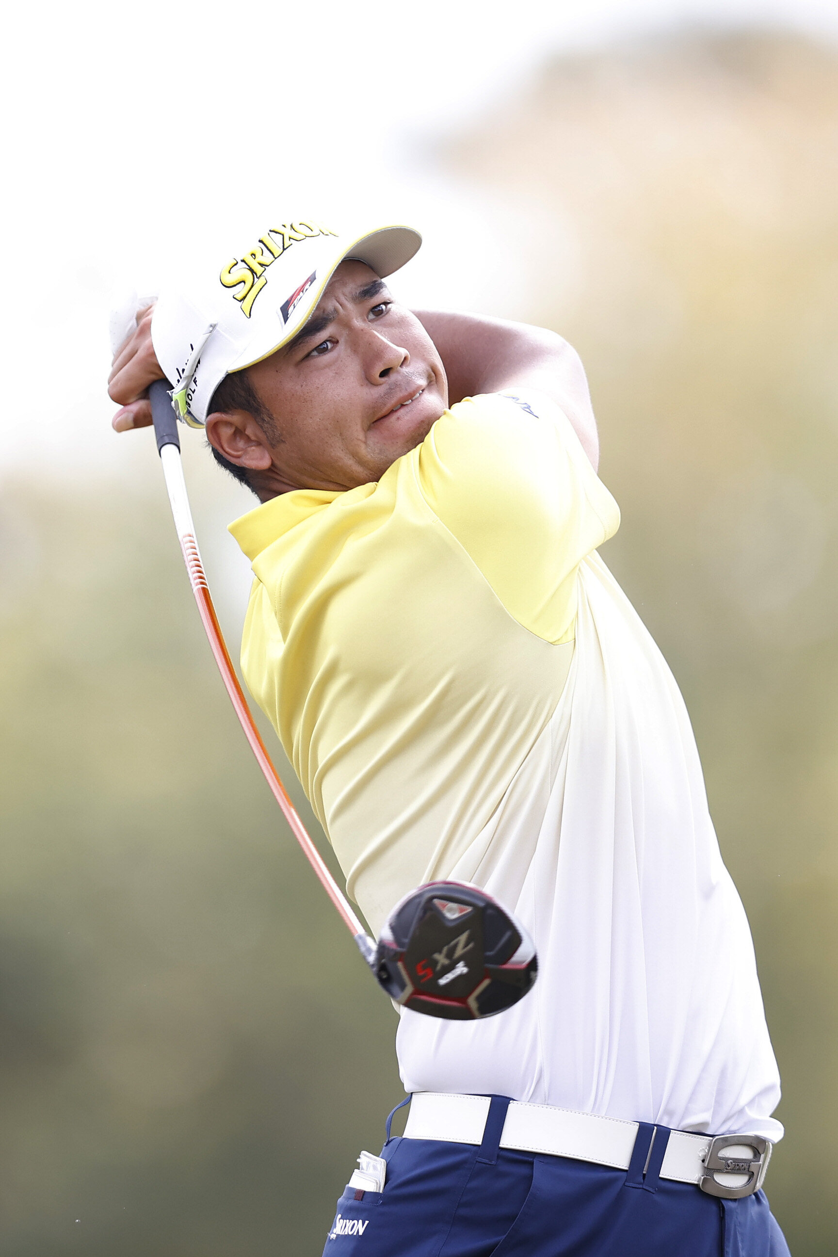  HOUSTON, TEXAS - NOVEMBER 08: Hideki Matsuyama of Japan plays his shot from the tenth tee during the final round of the Houston Open at Memorial Park Golf Course on November 08, 2020 in Houston, Texas. (Photo by Carmen Mandato/Getty Images) 