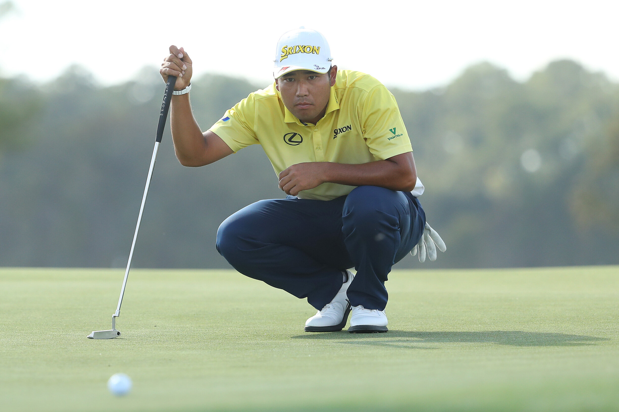  HOUSTON, TEXAS - NOVEMBER 08: Hideki Matsuyama of Japan looks over a putt on the 18th green during the final round of the Houston Open at Memorial Park Golf Course on November 08, 2020 in Houston, Texas. (Photo by Maddie Meyer/Getty Images) 