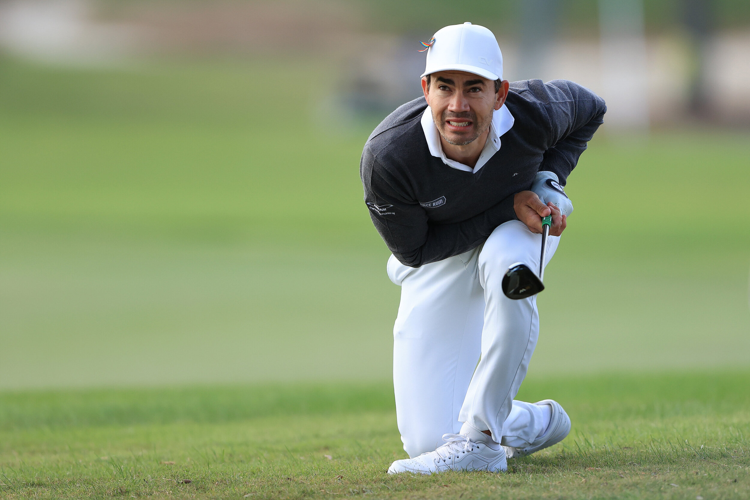  ST SIMONS ISLAND, GEORGIA - NOVEMBER 19: Camilo Villegas of Colombia watches his second shot on the seventh hole during the first round of The RSM Classic at the Seaside Course at Sea Island Golf Club on November 19, 2020 in St Simons Island, Georgi