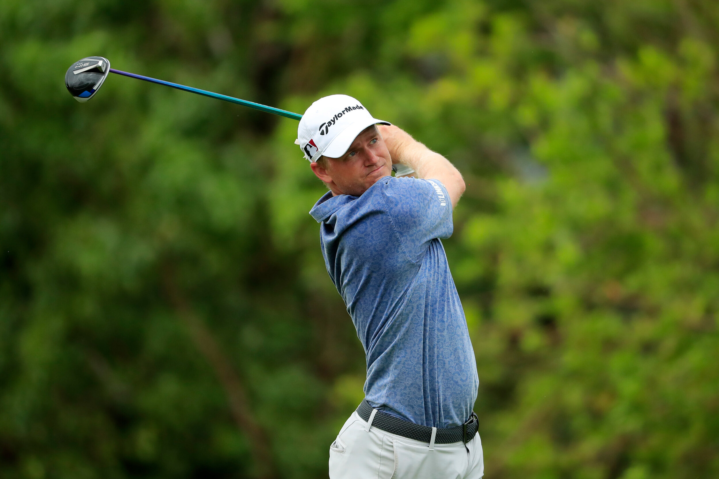  PLAYA DEL CARMEN, MEXICO - DECEMBER 06: Adam Long of the United States plays his shot from the second tee during the final round of the Mayakoba Golf Classic at El Camaleón Golf Club on December 06, 2020 in Playa del Carmen, Mexico. (Photo by Cliff 