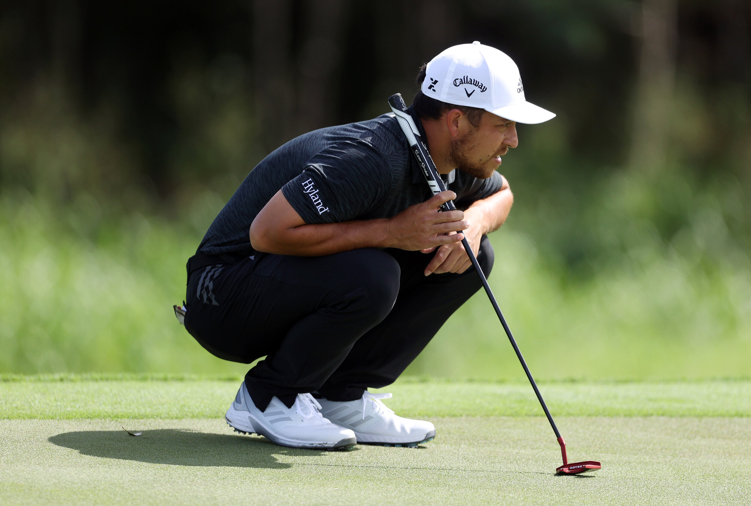  KAPALUA, HAWAII - JANUARY 08: Xander Schauffele of the United States lines up a putt on the sixth green during the second round of the Sentry Tournament Of Champions at the Kapalua Plantation Course on January 08, 2021 in Kapalua, Hawaii. (Photo by 