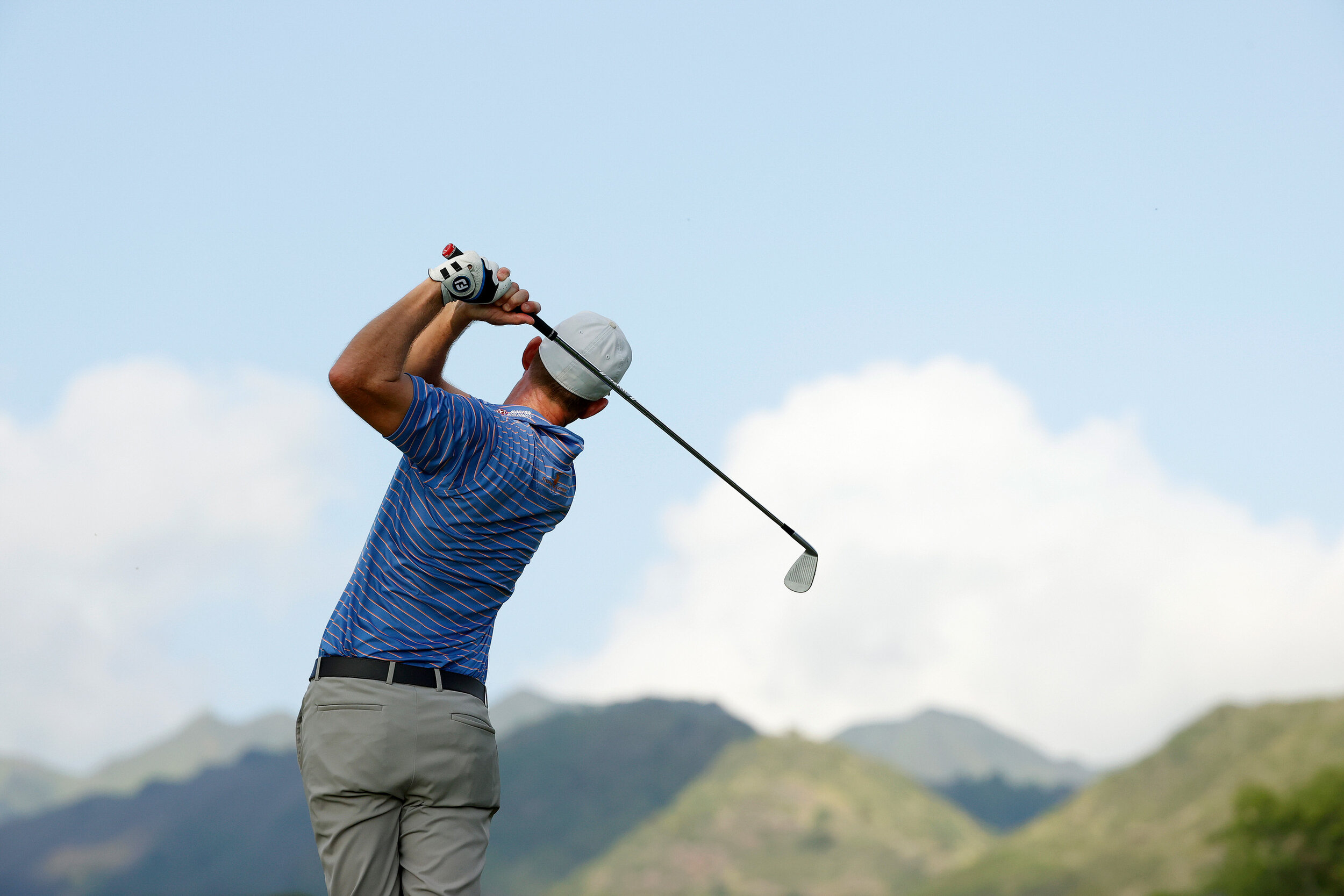  HONOLULU, HAWAII - JANUARY 15: Vaughn Taylor of the United States plays his shot from the seventh tee during the second round of the Sony Open in Hawaii at the Waialae Country Club on January 15, 2021 in Honolulu, Hawaii. (Photo by Cliff Hawkins/Get