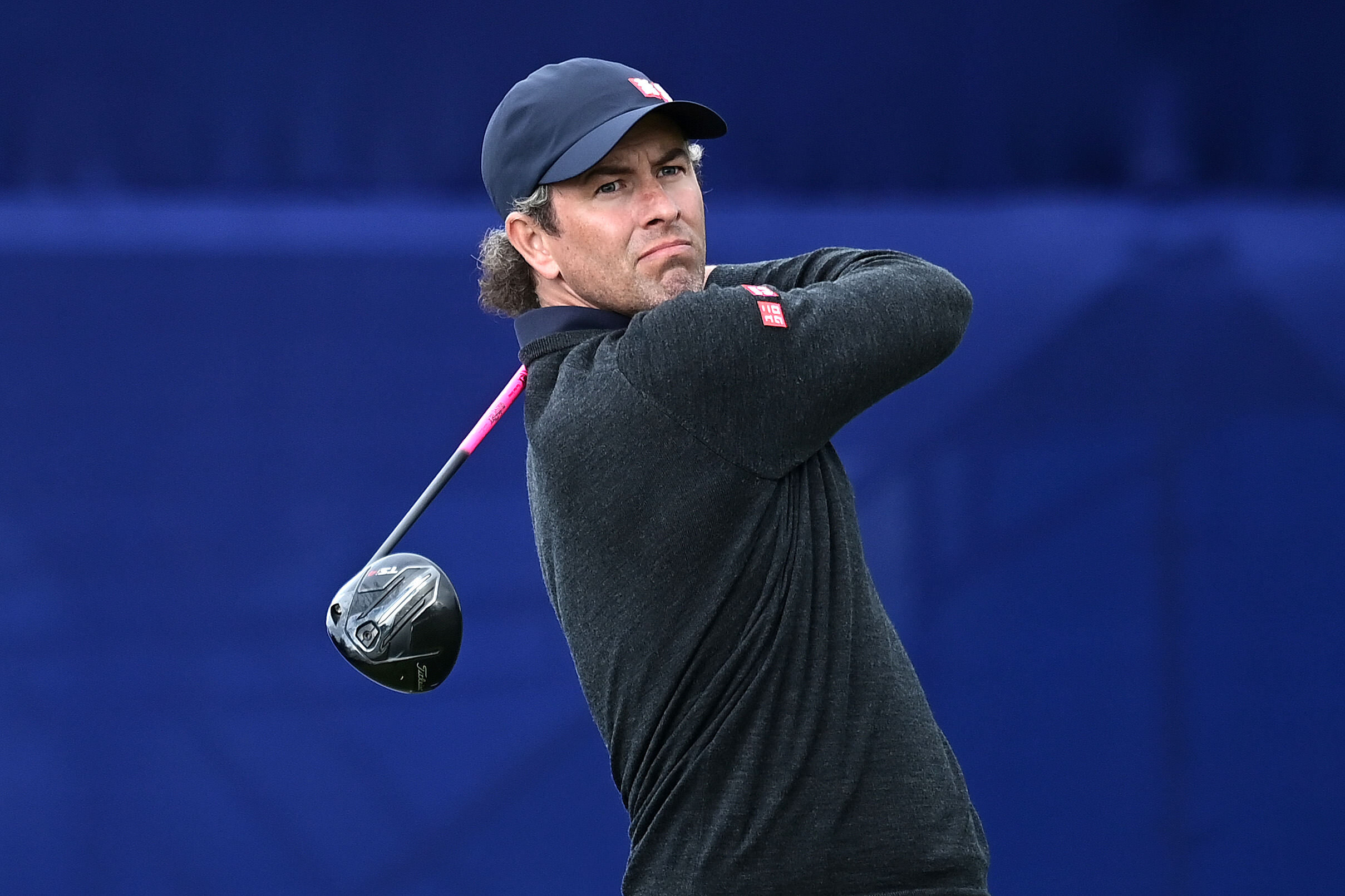  SAN DIEGO, CALIFORNIA - JANUARY 29: Adam Scott hits his tee shot on the 7th hole during round two of the Farmers Insurance Open at Torrey Pines on January 29, 2021 in San Diego, California. (Photo by Donald Miralle/Getty Images) 