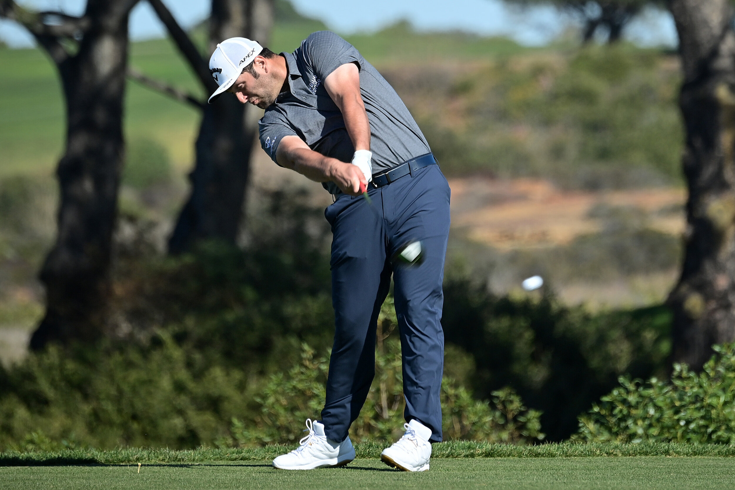  SAN DIEGO, CALIFORNIA - JANUARY 30: Jon Rahm hits his tee shot on the 5th hole during round three of the Farmers Insurance Open at Torrey Pines South on January 30, 2021 in San Diego, California. (Photo by Donald Miralle/Getty Images) 