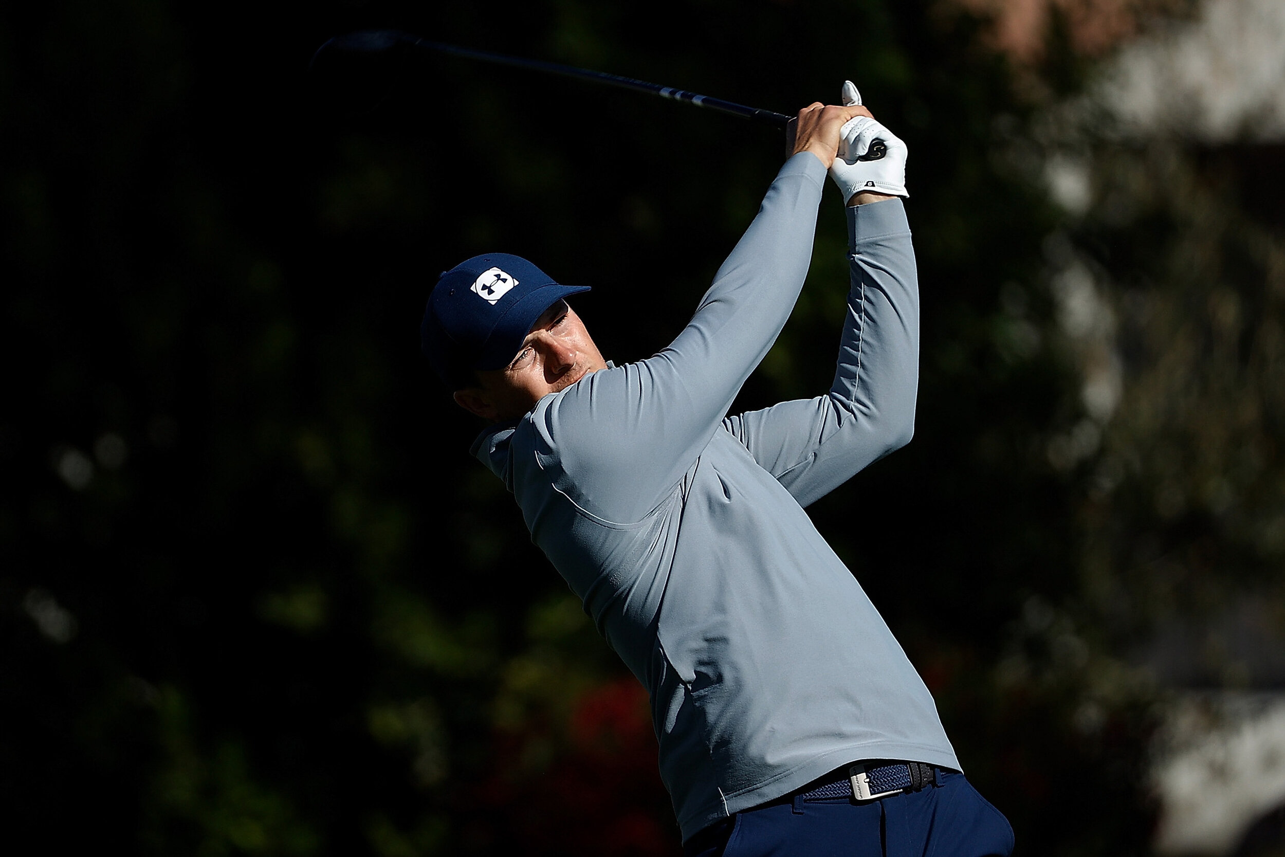  SCOTTSDALE, ARIZONA - FEBRUARY 06: Jordan Spieth of the United States hits his tee shot on the second hole during the third round of the Waste Management Phoenix Open at TPC Scottsdale on February 06, 2021 in Scottsdale, Arizona. (Photo by Christian