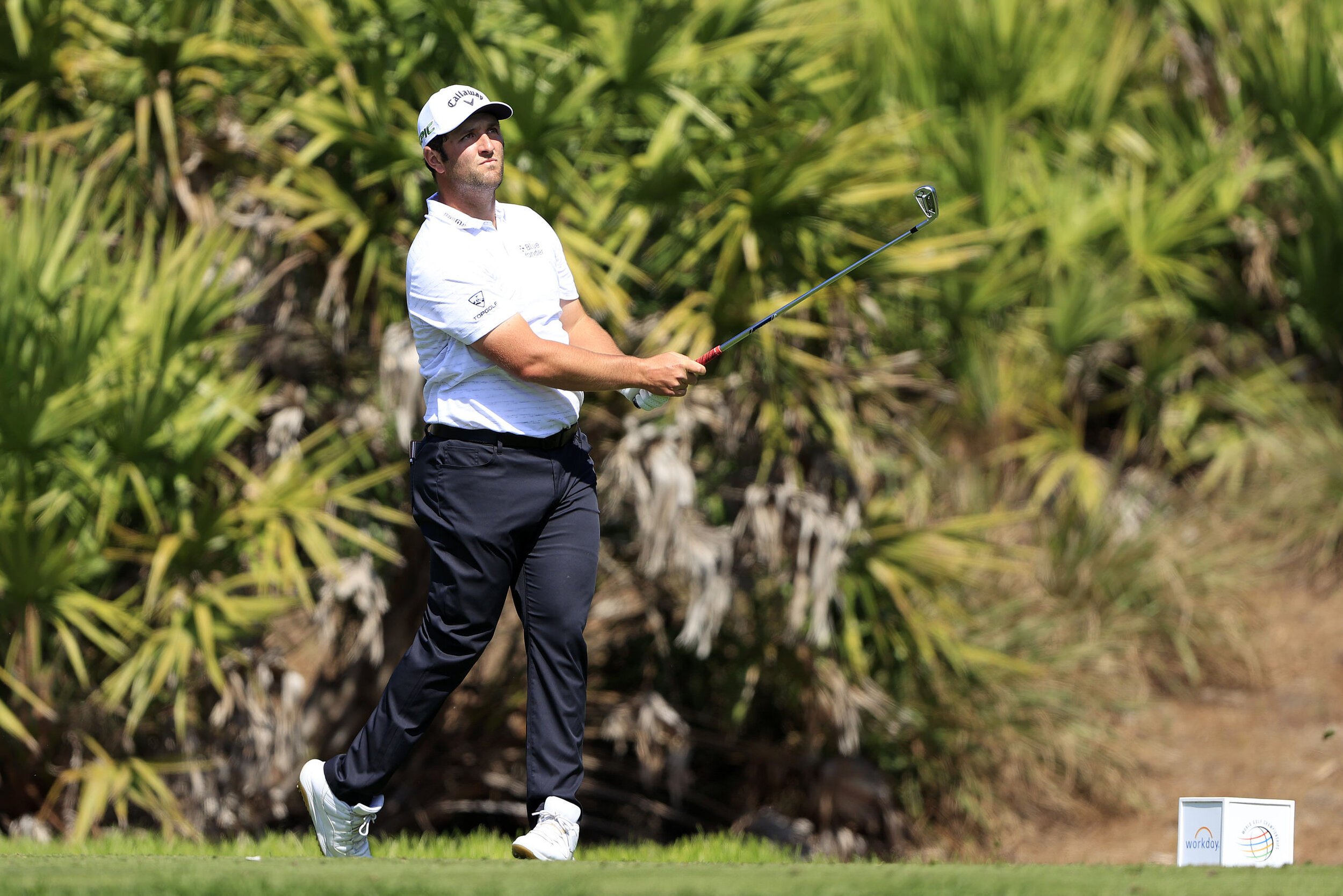  BRADENTON, FLORIDA - FEBRUARY 25: Jon Rahm of Spain plays his shot from the fourth tee during the first round of World Golf Championships-Workday Championship at The Concession on February 25, 2021 in Bradenton, Florida. (Photo by Sam Greenwood/Gett