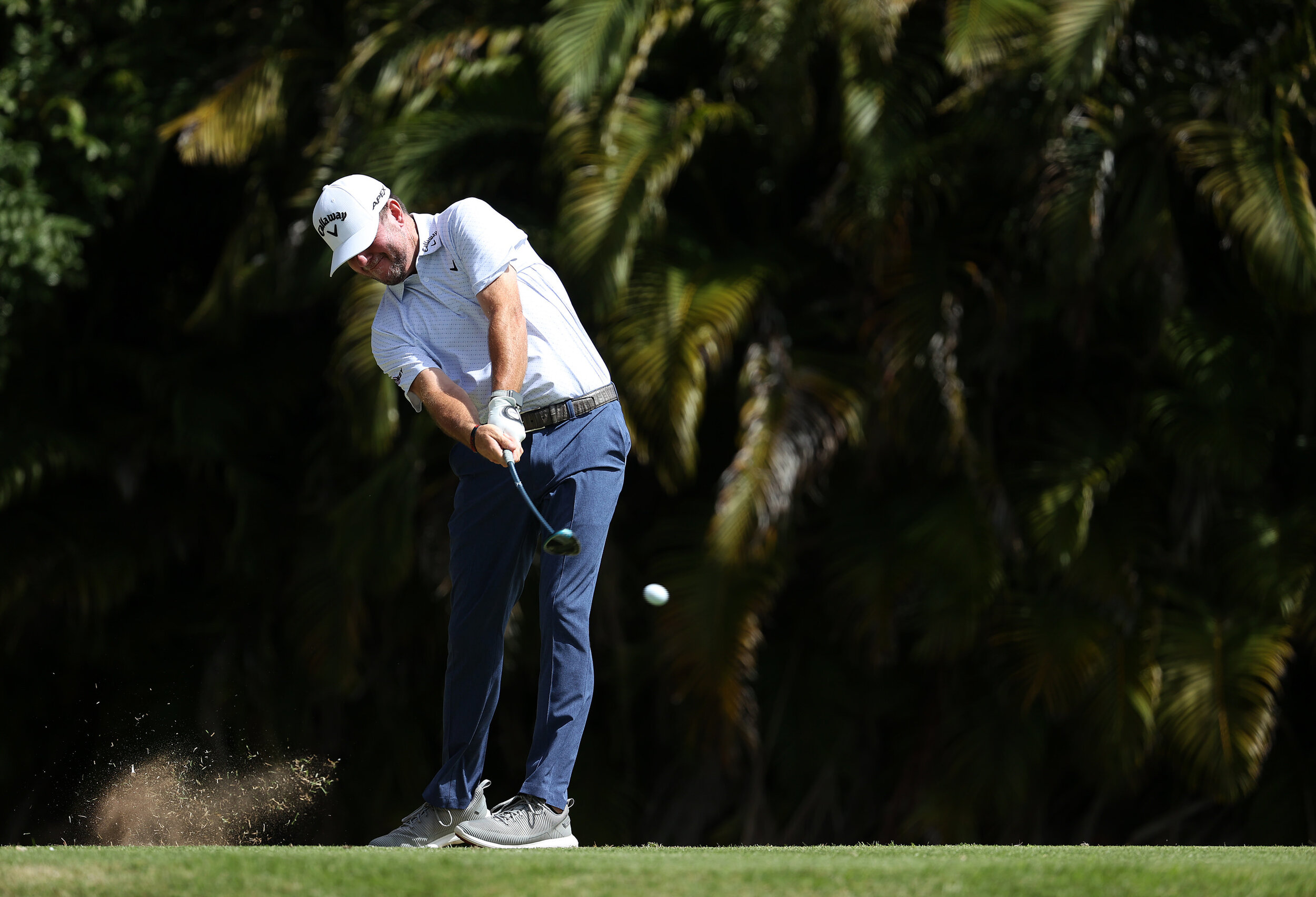  RIO GRANDE, PUERTO RICO - FEBRUARY 25: Robert Garrigus plays his shot from the fourth tee during the first round of the Puerto Rico Open at Grand Reserve Country Club on February 25, 2021 in Rio Grande, Puerto Rico.  (Photo by Andy Lyons/Getty Image