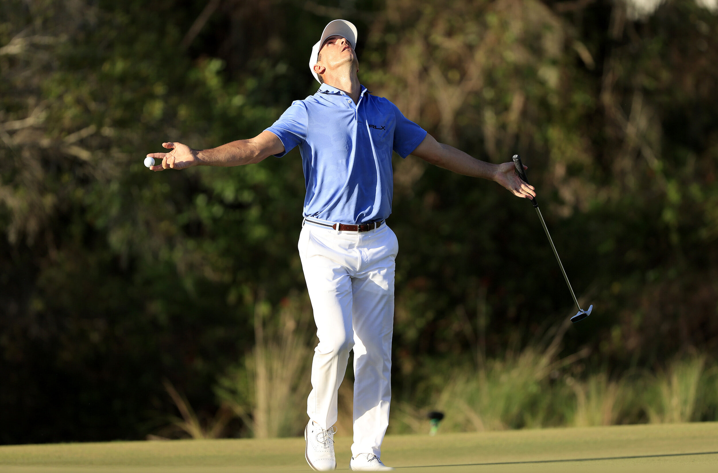  BRADENTON, FLORIDA - FEBRUARY 27: Billy Horschel of the United States reacts on the 16th green during the third round of the World Golf Championships-Workday Championship at The Concession on February 27, 2021 in Bradenton, Florida. (Photo by Sam Gr