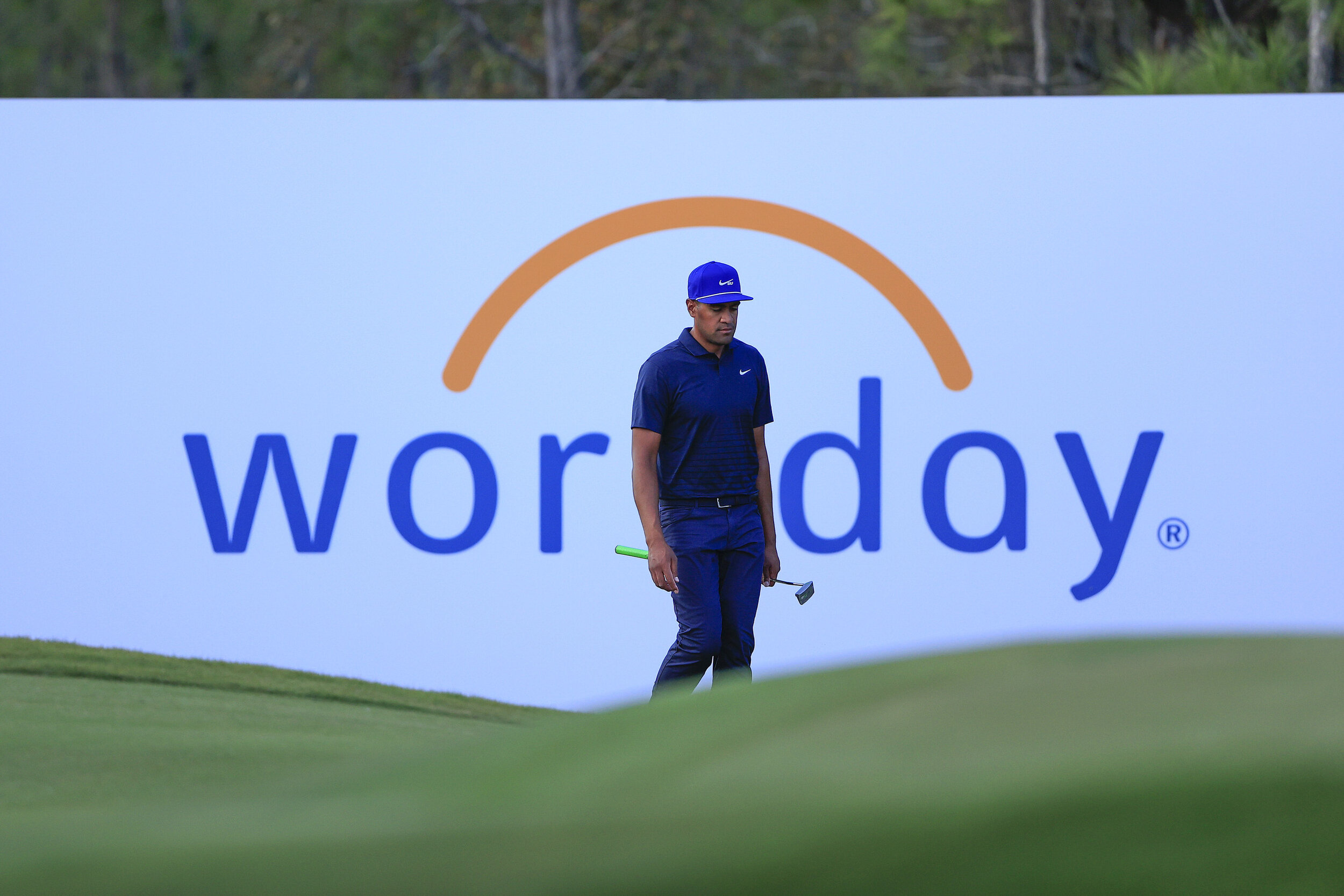  BRADENTON, FLORIDA - FEBRUARY 27: Tony Finau of the United States walks the 14th hole during the third round of the World Golf Championships-Workday Championship at The Concession on February 27, 2021 in Bradenton, Florida. (Photo by Sam Greenwood/G